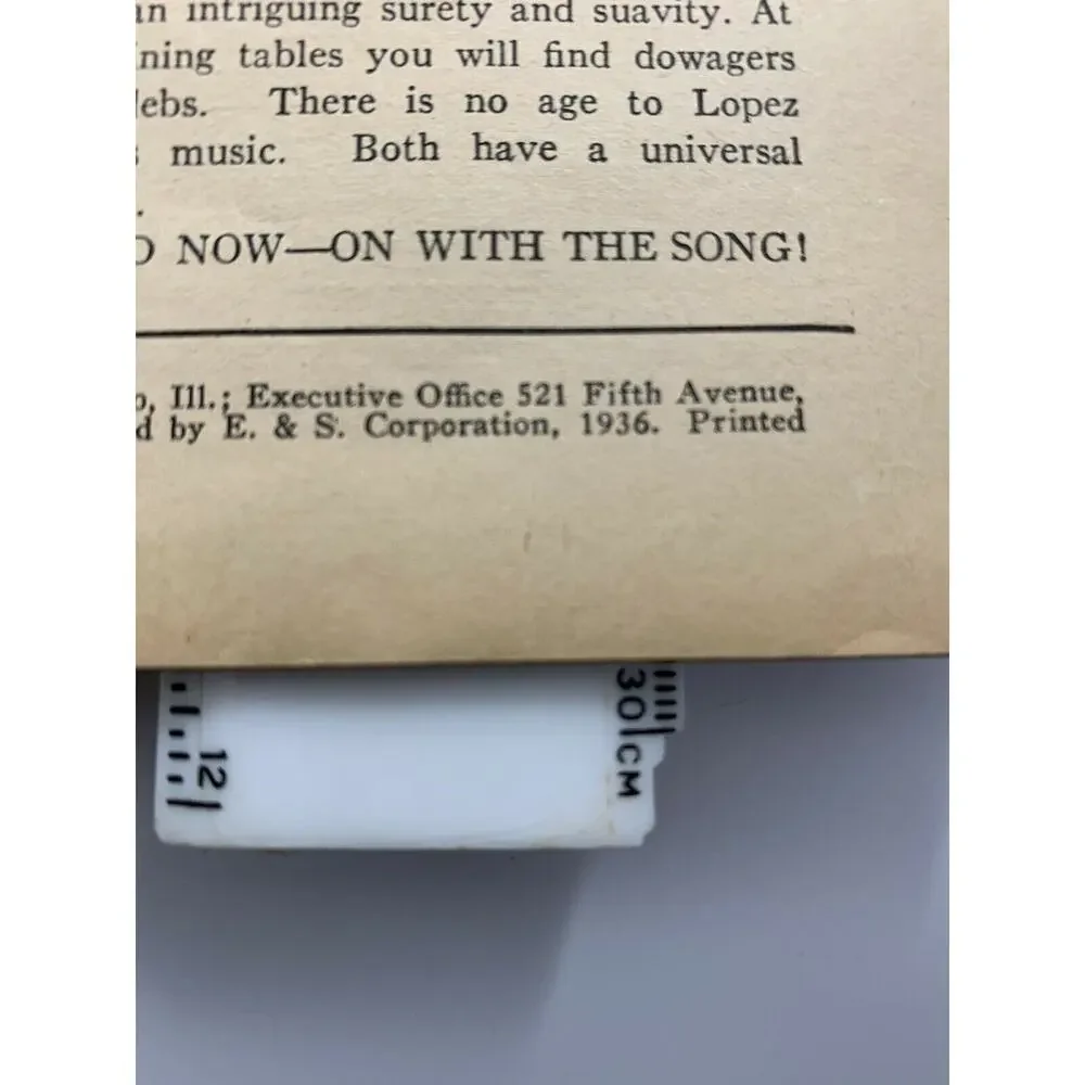 1936 Get Together Sing it!: With Vincent Lopez 400 World Famous Songs Ephemera